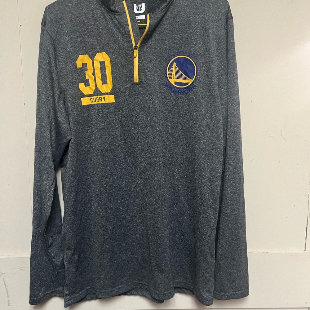 NBA Golden State Warriors Stephen Curry #30 Gray and Yellow Pullover